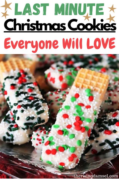 Christmas Cookies On A Stick, Christmas Cookies From Store Bought Cookie Dough, Shipable Holiday Treats, Last Minute Christmas Cookies, Wafer Christmas Cookies, Store Bought Cookies Decorated For Christmas, Make Ahead Christmas Cookies Dough, Christmas Cookies That Travel Well, Freezable Cookies Christmas