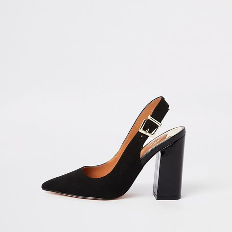 Block Heel Slingback, Shoes Heels Classy, Classy Shoes, Black Block Heels, Heels Classy, Sling Back, Sneaker Heels, Shoe Obsession, Slingback Pump