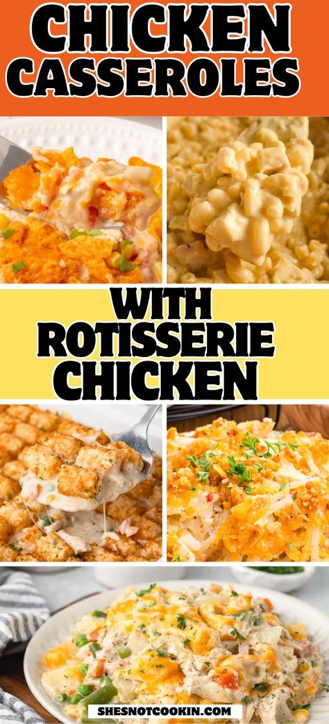 Rotisserie Chicken Casseroles, Best Rotisserie Chicken Recipe, Rotisserie Chicken Oven, Easy Fall Dinner Ideas, Shredded Chicken Casserole, Easy Fall Dinner, Rotisserie Chicken Recipes Leftover, Recipes Using Rotisserie Chicken, Chicken Stuffing Casserole