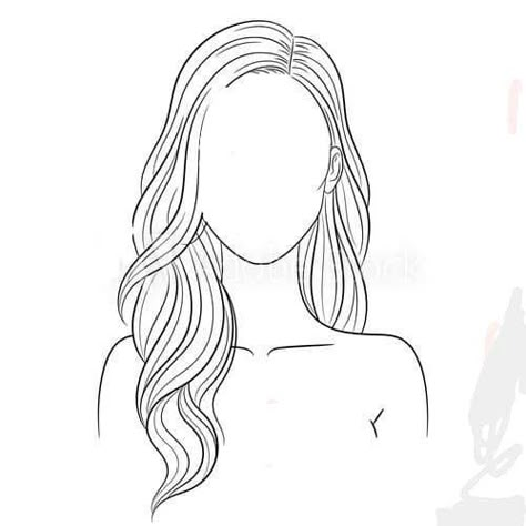 HelloI am OmerAesthetic Surgeon SpecialistI give you natural beauty tips; Hairstyles For Fashion Illustration, Long Hair Base Drawing, Female Hair Sketch, Hairstyles Illustration Sketches, Back Sketch Women, Sketching Hairstyles, Hair Template Drawing, Long Wavy Hair Drawing, Hair Styles Sketch