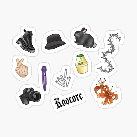 Korean Stickers, Pop Stickers, Tumblr Stickers, Scrapbook Stickers Printable, Scrapbook Printables, Bts Aesthetic, Bts Drawings, Bts Chibi, Bullet Journal Ideas Pages