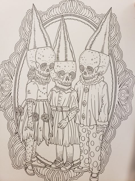 The Beauty of Horror by Alan Robert Beauty Of Horror Coloring Book, Horror Coloring Pages, Scary Coloring Pages, Scary Drawings, Witch Coloring Pages, Adult Coloring Books Printables, Monster Coloring Pages, Halloween Coloring Book, Adult Coloring Designs