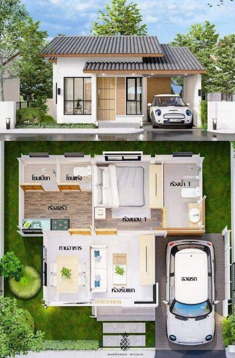 Building A Wooden House, Small House Blueprints, Small House Layout, House Redesign, Modern Small House Design, Modern Bungalow House, Casas The Sims 4, Architectural Design House Plans, Sims House Plans