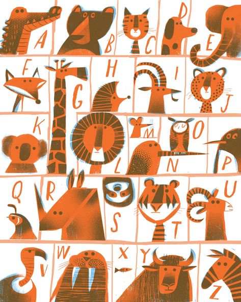 “Here's a little A to Z of animals.... Get this on a range of products at my various portals....link in profile #photooftheday #draw #birds #animals #animalart #atoz #alphabet #animalalphabets #animalalphabet #letters #alphabetart #typography” Atoz Alphabet, Gareth Lucas, Draw Birds, Alphabet Sticker, Photoshop Artwork, Mid Century Illustration, Alphabet Wall, Children's Illustration, Alphabet Stickers