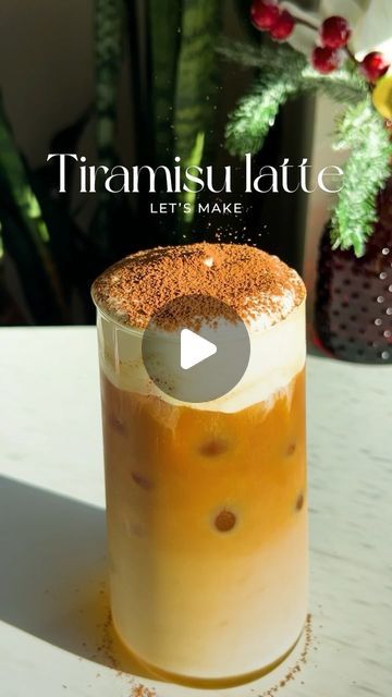 Chi | HomeCafe on Instagram: "Tiramisu latte   So excited to show this recipe!! It’s been a long time since I made a tiramisu latte - probably since lockdown so Im excited to recreate this recipe for this holiday season. It’s so simple to make!   Tiramisu foam ( 2 servings) ☕️ 2 oz heavy cream  ☕️ 2 oz milk  ☕️ 2 Tbsp mascarpone  ☕️ 2 tsp sugar or to taste   Add everything in a bowl or glass and use a frother to mix until thick and frothy. Set aside   Tiramisu latte  ☕️ 6 oz milk  ☕️ double shot espresso  ☕️ vanilla syrup or amaretto syrup  ☕️ tiramisu foam  ☕️ cocoa powder for dusting   In a glass, add ice, syrup and milk. Add espresso then top with tiramisu foam. Add cocoa powder on top. Enjoy!   #tiramisufoam #tiramisucoldfoam #coldfoamrecipe #coffee #latte #icedlatte #latterecipe #tira Tiramisu Latte Recipes, Tiramisu Coffee Recipe, Tiramisu Latte, Make Tiramisu, Palm Sugar, Vanilla Syrup, Double Shot, Latte Recipe, Iced Latte