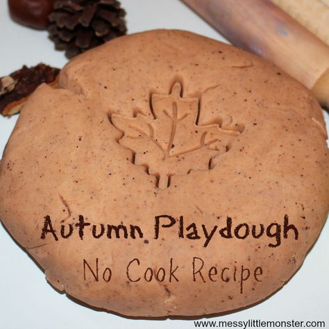 Pumpkin Playdough Recipe No Cook, Cook Playdough Recipe, No Cook Playdough, Modeling Clay Recipe, Scented Playdough, Cooked Playdough, No Cook, Playdough Recipe, Autumn Activities For Kids