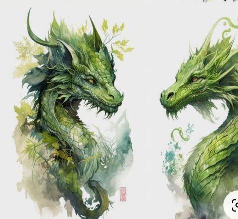 Forest Dragon Tattoo, Dragon Fantasy Realistic, Forest Dragon Art, Wyvern Art, Black And White Canvas Painting, White Canvas Painting, Dragon Watercolor, Emerald Dragon, Forest Dragon