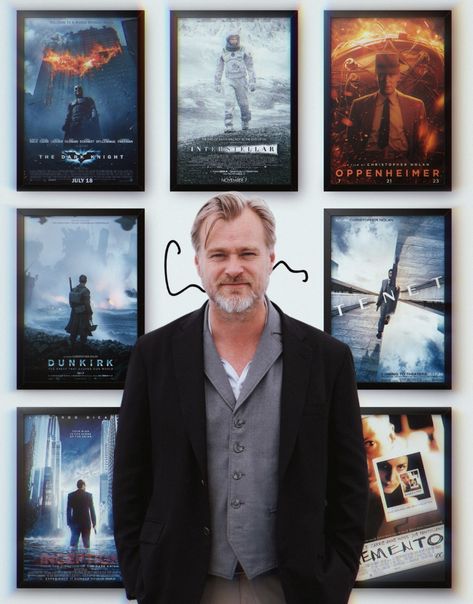 Christopher Nolan Movies Posters, Christopher Nolan Aesthetic, Christopher Nolan Wallpapers, Christopher Nolan Films, Christopher Nolan Movies, Director Aesthetic, Nolan Movies, Chris Nolan, Jurassic Park Poster