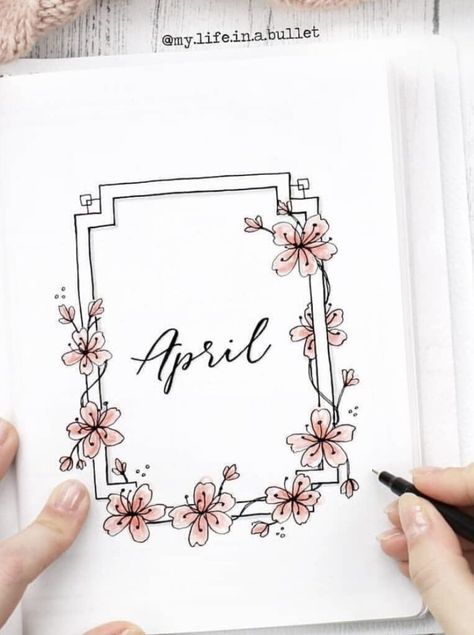 Bujo April Theme, April Bujo Cover, April Weekly Spread, Bullet Journal April Cover, April Bullet Journal Ideas, Bullet Journal April Theme, April Bujo, Journal Materials, April Bullet Journal Cover