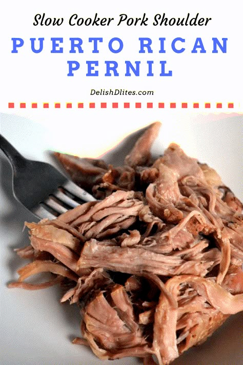 Slow Cooker Pernil (Puerto Rican Roasted Pork Shoulder) Slow Cooker Pernil, Puerto Rican Pernil, Slow Cooker Pork Shoulder, Roasted Pork Shoulder, Pork Picnic, Slow Roasted Pork Shoulder, Pork Shoulder Roast, Roasted Pork, Slow Cooked Meals