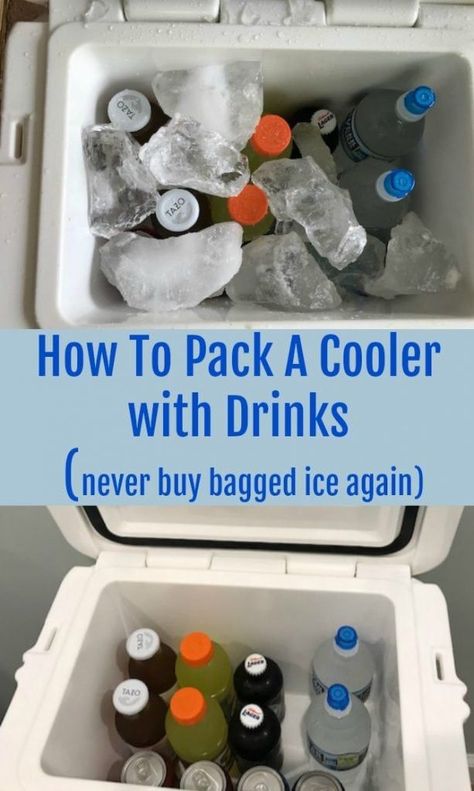 How to Pack a Cooler with Drinks & Ice Hacks #tutorial  How to keep your drinks cool for the beach. How to pack a cooler. Float Trip Drinks, River Float Trip Food, Cooler Snacks, Baseball Cooler, Float Trip Food, Pack A Cooler, Ice Packs For Coolers, Diy Ice Pack, Paint Rv