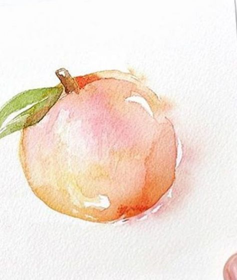 Watercolor Peach Tutorial, Watercolour Peach, Watercolor Tomatoes, Art Crawl, Alcohol Painting, Peach Tattoo, Watercolour Tutorial, Peach Watercolor, Watercolour Ideas