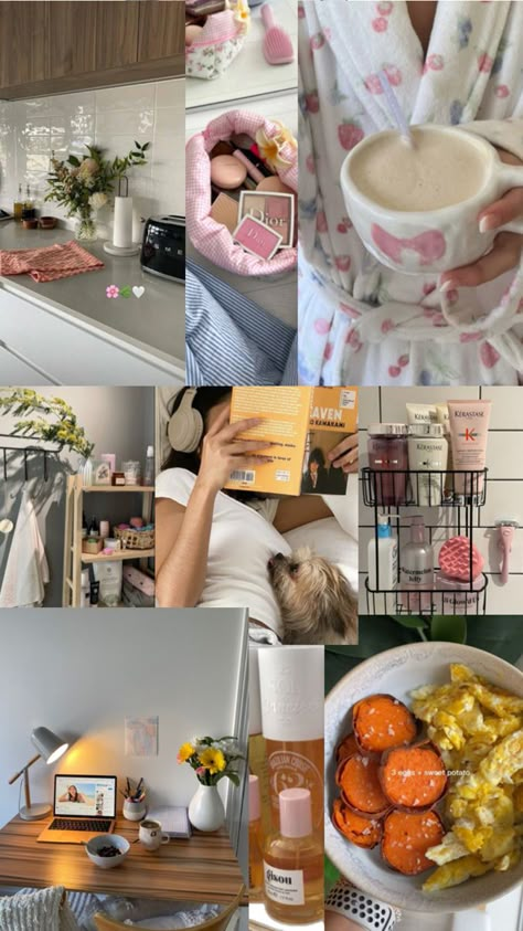 Morning Routine 🌷 Romanticing Life, Morning Routine Aesthetic, Aesthetic Health, Routine Aesthetic, English Projects, Morning Morning, Dream Vision Board, Pastel Room, Vision Board Inspiration