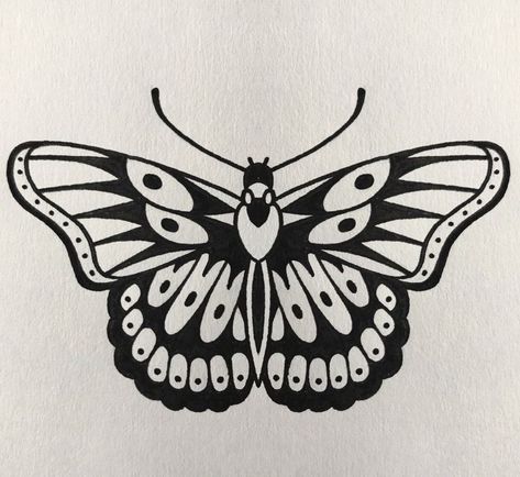 Butterfly Tattoo Men Traditional, Traditional Butterfly Tattoo Stencil, Black Traditional Butterfly Tattoo, Traditional Bird Tattoo Design, Tradition Butterfly Tattoo, Traditional Tattoo Art Butterfly, Flash Tattoo Butterfly, Butterfly Tattoo Old School Black, Traditional Moth Tattoos