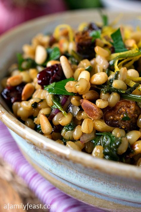 Wheat Berry Salad with Dried Figs and Whole Foods Market $50 Gift Card Giveaway - A Family Feast Wheatberry Salad, Wheat Berry Recipes, Wheat Berry Salad, Wheat Berry, Berry Salad, Grain Salad, Wheat Berries, Family Feast, Dried Figs