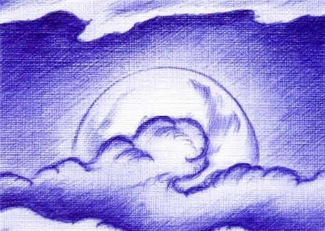 Sun Drawing, Ballpoint Pen Art, Cool Tattoo Drawings, Full Moon Rising, Ballpoint Pen Drawing, People Drawing, Landscape Tattoo, Cloud Tattoo, Moon Rising