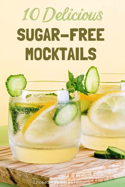 Best Sugar Free Mocktail Recipes: Cocktails With No Added Sugars Or Alcohol Mocktails Non Alcoholic Low Carb, Low Carb Mocktails, Gut Friendly Mocktail, Non Sweet Mocktail, Zero Sugar Mocktails, No Sugar Mocktail, Low Sugar Mocktail, Gut Healthy Mocktail Recipes, Alcohol Free Cocktails Recipes