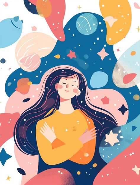 ✨🖼️Charming Illustrations with Midjourney Prompts: Follow the Link in my Profile🖱️🔗 New Life Illustration, Character Illustration References, Connect Illustration, Confidence Illustration, Curious Illustration, Cute Illustration Wallpaper, Dreamy Doodles, Chill Illustration, Woman Illustration Art