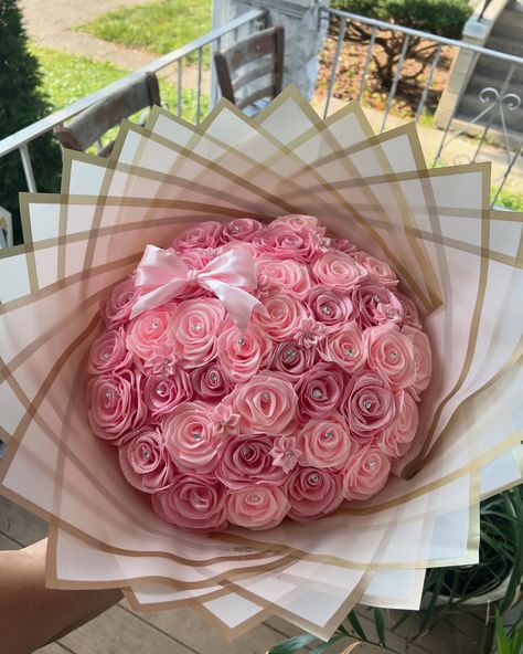 Order flowers for any special occasion 🌹 36-count baby pink & dusty pink 💖 with rhinestones - - #roses #reels #rosas #florist #rosaseternas #eternalroses #explore #bouquet #viral #fyp #ramobuchon #smallbusiness #explorepage Pink Eternal Rose Bouquet, Pink Roses Bouquet, Eternal Roses, Eternal Rose, Pink Rose Bouquet, Pink Dusty, Roses Bouquet, Ribbon Roses, Floral Gifts