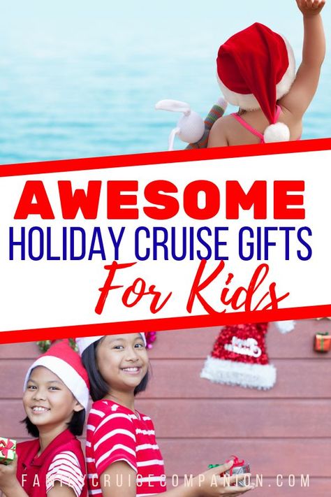 Updated for 2019, our holiday gift guide for kids who travel! Check out 17 fun, portable and affordable gift ideas that will delight kids of all ages. On a cruise, a road trip, or a plane, these are awesome kid-tested gifts that will be long treasured. #cruise #familycruise #travelgifts Surprise Kids With Cruise For Christmas, Cococay Bahamas, Caribbean Drinks, Cruise Activities, Affordable Gift Ideas, Travel Gift Ideas, Cruise Kids, Christmas Cruise, Cruise Ideas