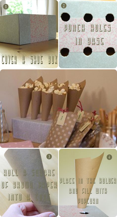 Visit the post for more. Popcorn Cones, Popcorn Holder, Diy Popcorn, Cookie Birthday Party, Pijama Party, Popcorn Party, Popcorn Bar, Events Ideas, Harvest Party