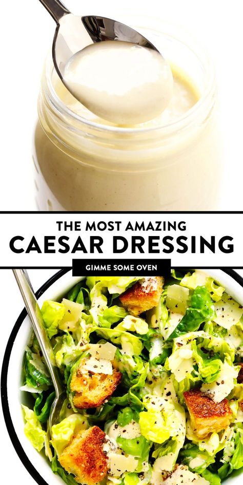 Best Caesar Dressing, Caesar Salad Dressing Recipe, Caesar Dressing Recipe, Blender Smoothie, Classic Caesar Salad, Salad Dressing Recipe, Caesar Salad Dressing, Salad Dressing Recipes Homemade, Gimme Some Oven