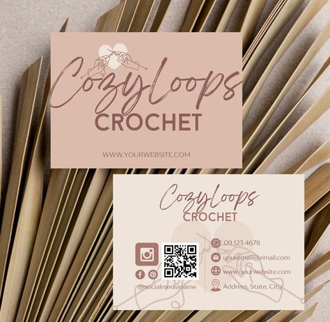 Crochet Business Cards, Calling Card Design, Small Business Cards, Professional Business Cards Templates, Canva App, Crochet Business, Calling Card, Design Printable, Edit Text