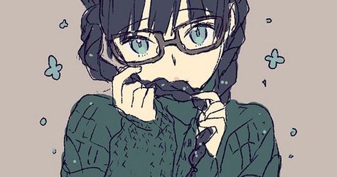 Photo Girl With Glasses, Illustration Anime, Shy Girl, Disney Concept Art, Girl Illustration, Art Manga, I Love Anime, Art Anime, Cthulhu