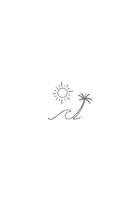 Tattoos Dainty, Small Beach Tattoos, Beachy Tattoos, Surf Tattoo, Petit Tattoo, Summer Tattoo, Inspiration Tattoos, Beach Tattoo, Classy Tattoos