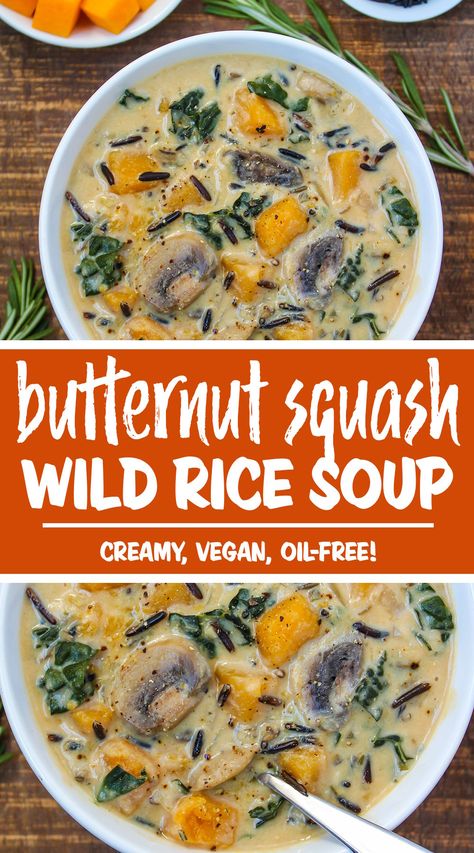 Wild Rice Squash Soup, Wild Rice Pumpkin Soup, Butternut Squash Stew Vegan, Gf Dairy Free Soup, Plant Based Butternut Squash Soup, Wild Rice And Butternut Squash Soup, Butternut Squash And Wild Rice Soup, Wild Rice And Butternut Squash, Butternut Squash With Rice