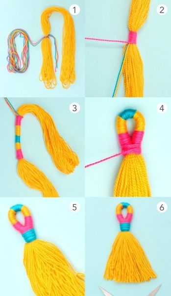 Make Tassels, Hippie Crafts, Simpul Makrame, Tassels Tutorials, Easy Yarn Crafts, Pola Macrame, Tassel Crafts, Diy Yarn Crafts, Pom Pom Crafts