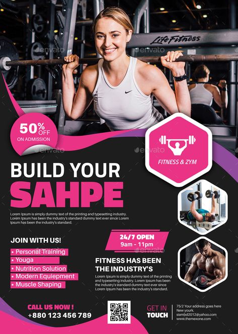 Training Design Poster, Gym Promotion Ideas, Fitness Creative Ads, Fitness Graphic Design, Personal Trainer Flyer, Fitness Flyer Design, Gym Advertising, Gym Flyer, Health Marketing