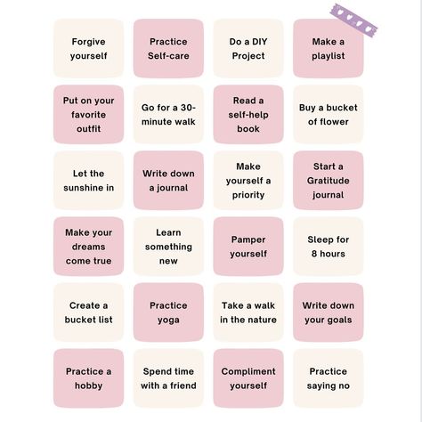 Sunday self-love challenge. Are you up for it? Pick one thing from the chart above that you will do for yourself this week! Let's go into the week with good intentions to love on us! #sundayselflove #dosomethinggoodforyourself #lovingonme Monique Coleman, Good Intentions, Love Challenge, May 5, Pick One, Letting Go, Self Love, The One, Let It Be