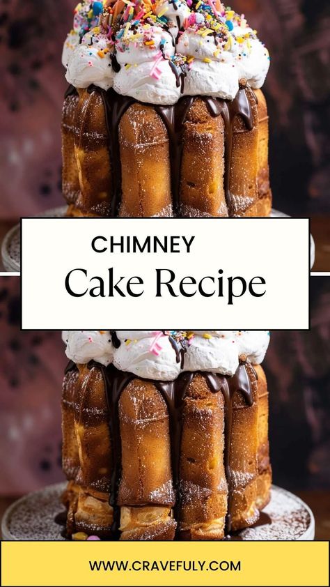 Chimney Cake Recipe – Cravefuly Chimney Cake Recipe, Chimney Cakes, Chimney Cake, Small Microwave, Vanilla Whipped Cream, Fudge Sauce, Hot Fudge, Sweet Delights, Instant Yeast