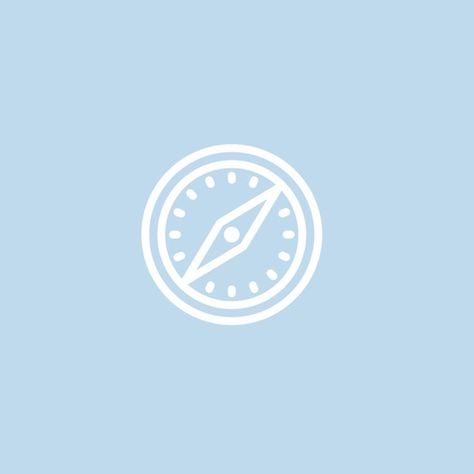 Pastel Blue Safari Icon, Light Blue Safari Icon, Blue Safari Icon, App Icon Pastel, Blue Apps, Safari App Icon, Safari Icon, Winter App, Pad Aesthetic