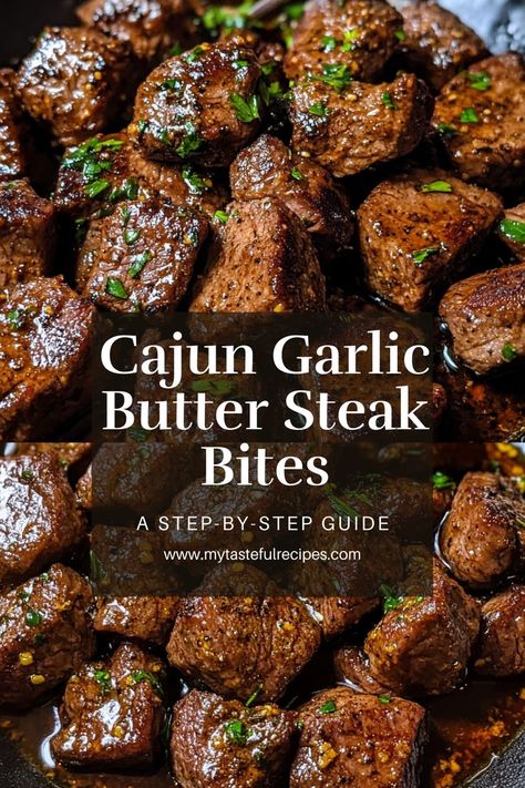 Minimal cleanup, maximum flavor! These one-pan Cajun steak bites are the easiest way to satisfy your steak cravings. Perfect for a quick dinner or meal prep. Cajun Steak Bites, Cajun Butter Steak, Garlic Butter Steak Bites, Butter Steak Bites, Steak Bites Recipe, Cajun Butter, Butter Steak, Easy Steak, Garlic Butter Steak