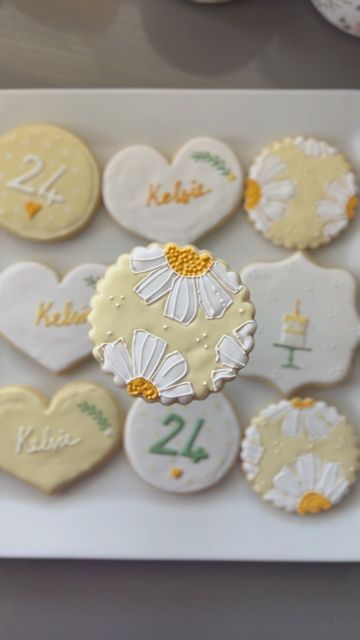 Cookieartistca on Instagram: "Happy 24th birthday Kelsie ! 🥳 Personalized Birthday party favors. 🎈. 🎈. #birthdaypartycookies #birthdayfavors #customcookies #personalizedcookies #birthdaycookies #sugarcookies #icingcookies #royalicingcookies #royalicing #royalicingart #cookiedecorating #cookiesofinstagram #bayareafoodie #californiafoodie #handmadegifts #dasiycookies #heartcookies" 24th Birthday Cookies, Happy 24th Birthday, Happy Birthday Cookie, Sugar Cookie Designs, Personalized Cookies, 21st Birthday Cake, 24th Birthday, Happy Birthday Sister, Happy Birthday Mom