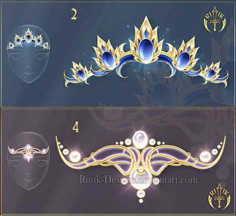 Tiara Drawing, Fantasy Crown, Crown Drawing, Crown Art, Anime Jewelry, Fantasy Props, Jewelry Drawing, Drawing Anime Clothes, Anime Accessories