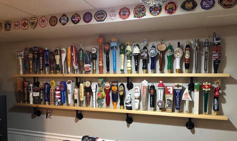 Tap Handle Ideas, Beer Tap Handle Ideas, Beer Tap Display, Beer Tap Handles Display, Tap Handle Display, Handle Ideas, Barn Bar, Upstairs Laundry, Beer Tap Handles