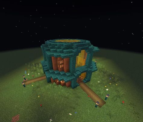 Minecraft wood building idea Minecraft Warped Wood Builds, Minecraft Flat World Ideas, Minecraft Acacia, Flat World, Minecraft Buildings, Minecraft Building, Minecraft Creations, Minecraft Houses, Wood Texture