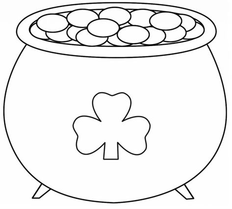 Pot of Gold Coloring Pages - Best Coloring Pages For Kids St Patricks Coloring Sheets, Sant Patrick, St Patricks Day Pictures, St Patricks Crafts, San Patrick, St Patricks Day Crafts For Kids, St Patrick Day Activities, Gold Printable, Coloring Pages Inspirational