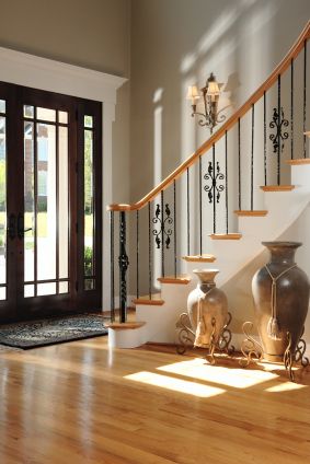 Stairway Feng Shui Rules — Types of Stairs & How They Affect Your Feng Shui Foyer Paint Colors, Foyer Paint, Foyer With Stairs, درج السلم, Design Hall, Small Foyer, Entryway Flooring, Mohawk Flooring, Small Entryways