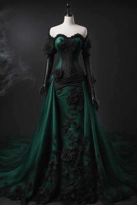 Green Wedding Dresses, Enchanting Wedding, Chique Outfits, Fantasy Dresses, Dress Design Sketches, Prom Dress Inspiration, Fantasy Gowns, Pretty Prom Dresses, Fairytale Dress