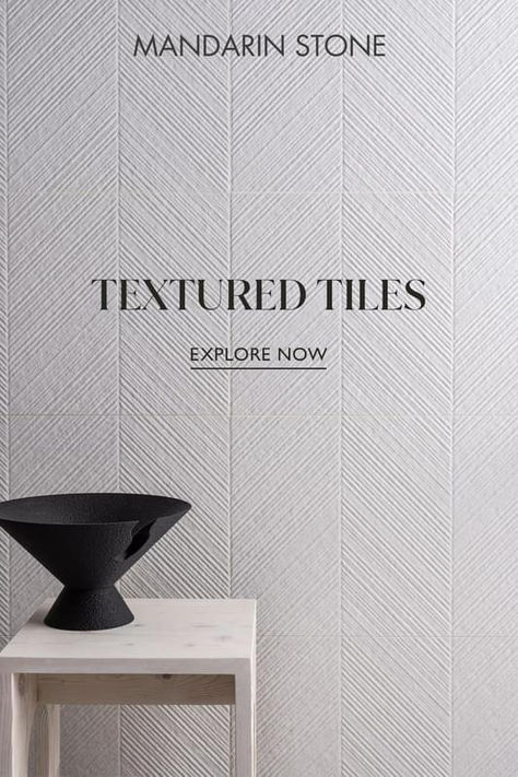 If you're looking for a way to introduce a new and unobtrusive pattern into your interior, then chevron tiles could be the perfect solution. Explore our collection of chevron style tiles online. Tile Pictured: Riga Chevron Décor Ceramic Chevron Tiles, Textured Tiles, Textured Tile, Style Tiles, Mandarin Stone, Chevron Tile, Tile Trends, Feature Walls, Tiles Texture