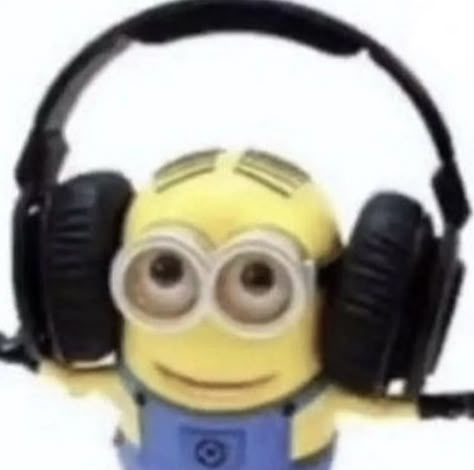 A Minion, Listening To Music, Minion, Headphones, Yellow, Music