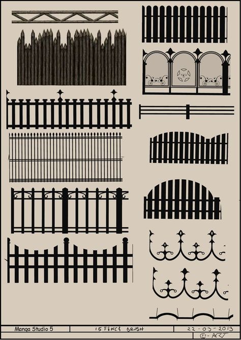 MangaStudio5/ClipStudioPaint 15 Fence Brushes by CyART-CiprianFlorea.deviantart.com on @DeviantArt Fence Drawing, Clip Studio Paint Brushes, Infinite Painter, Drawing Pics, Manga Studio, Textures And Tones, Clip Studio Paint, Art Programs, Colouring Book