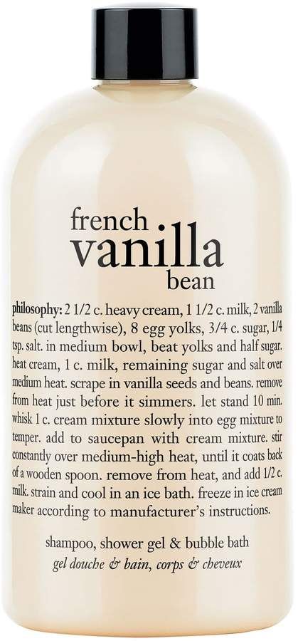 Philosophy 'french Vanilla Bean' Shampoo, Shower Gel & Bubble Bath French Vanilla Bean, Bean Ice Cream, Mha Dr, Vanilla Bean Ice Cream, French Vanilla, Bubble Bath, Wooden Spoons, Heavy Cream, Christmas Wishlist