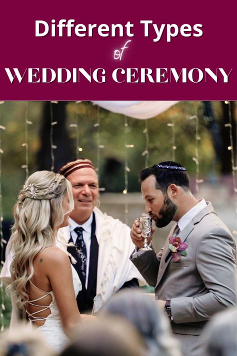 Blog post on the different types of wedding ceremonies | Religious | Jewish | Non-denominational | Civil | Destination | Elopement | Humanist | Read more at https://elainejfilms.com/types-of-wedding-ceremony/ Wedding Video Tips, Non Religious Wedding Ceremony, Informal Weddings, Religious Wedding, Double Wedding, Cruise Wedding, Video Tips, Religious Ceremony, Commitment Ceremony