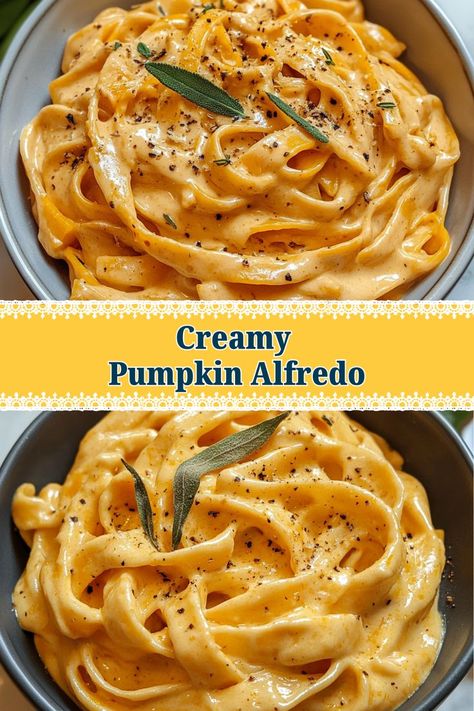 Savor the taste of autumn with this luscious creamy pumpkin Alfredo! This dish brings together velvety sauce and hearty pasta for a satisfying meal that’s perfect for chilly evenings or special occasions. Creamy Pumpkin Pasta Sauce, Pumpkin Pasta Recipes, Pumpkin Alfredo Pasta, Pumpkin Alfredo Sauce, Pumpkin Pasta Recipe, Pumpkin Alfredo, Pumpkin Pasta Sauce, Pumpkin Sauce, Pumpkin Pasta