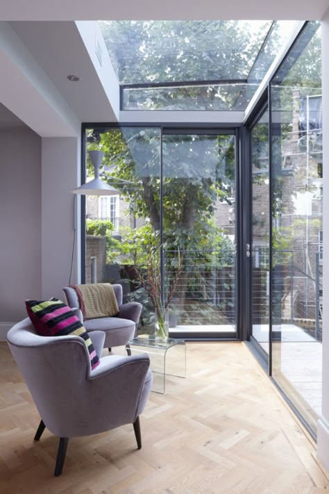 Glass Wall Design, Conservatory Interior, Side Return, Glass Extension, London Townhouse, Townhouse Designs, House Extension Design, Glass Room, House Extension